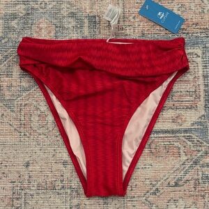 NEW Cupshe Women's Vibrant Red Bikini Bottom Size Small
